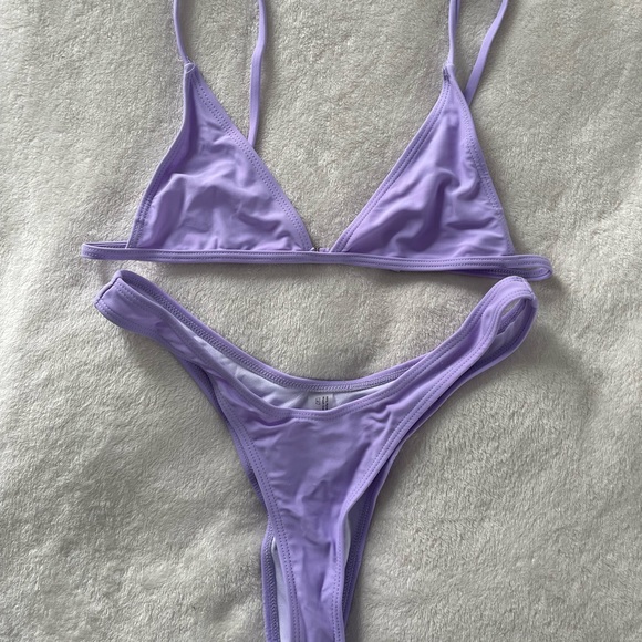 Lilac purple triangle bikini - Picture 3 of 4